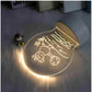 Generic Glass 3D Illusion LED Creative Visualization Lamp