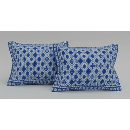 Generic Fleece Geometric Double Polar Warm Bedsheet with 2 Pillow Cover (Blue)