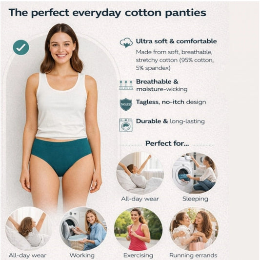 Generic Pack of_12 Women's Cotton Solid Hipster Panty (Multicolor)