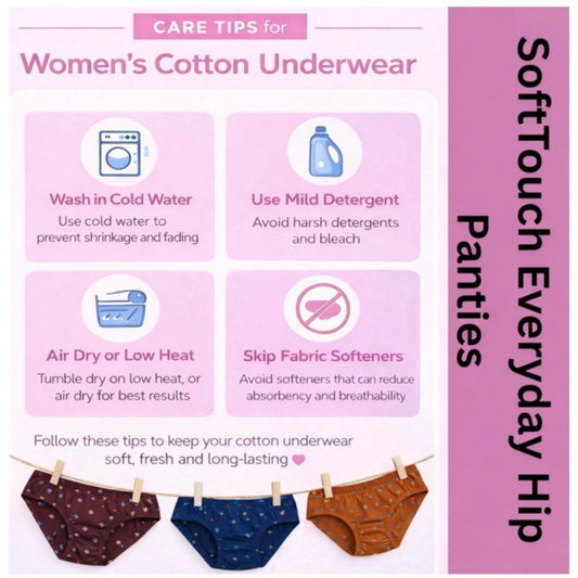 Generic Pack of_6 Women's Cotton Printed Hipster Panty (Multicolor)