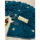 Generic Women's Chiffon Butti Dotted Saree With Unstitched Blouse 5.5Mtr (Blue)