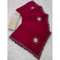 Generic Women's Chiffon Butti Dotted Saree With Unstitched Blouse 5.5Mtr (Pink)