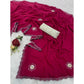 Generic Women's Chiffon Butti Dotted Saree With Unstitched Blouse 5.5Mtr (Pink)