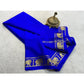 Generic Women's Crepe Chit Pallu Solid Saree With Unstitched Blouse 5.5Mtr (Navy Blue)