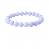 Generic Natural Crystal 8mm Bluelace Agate Bracelet (Light Blue)