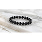 Generic Natural Crystal 8mm Black Tourmaline Bracelet (Black)