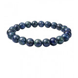 Generic Natural Crystal 8mm Azurite Bracelet  (Dark Green)