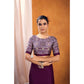 Generic Women's Satin Crepe Printed Saree With Unstitched Blouse 5.5Mtr (Purple)