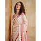 Generic Women's Satin Crepe Printed Saree With Unstitched Blouse 5.5Mtr (Off White)