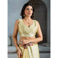 Generic Women's Satin Crepe Printed Saree With Unstitched Blouse 5.5Mtr (Cream)
