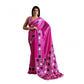 Generic Women's Satin Crepe Printed Saree With Unstitched Blouse 5.5Mtr (Pink)