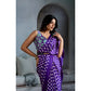 Generic Women's Satin Crepe Printed Saree With Unstitched Blouse 5.5Mtr (Purple)