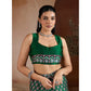 Generic Women's Satin Crepe Printed Saree With Unstitched Blouse 5.5Mtr (Green)