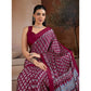 Generic Women's Satin Crepe Printed Saree With Unstitched Blouse 5.5Mtr (Maroon)