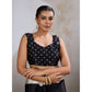 Generic Women's Satin Crepe Printed Saree With Unstitched Blouse 5.5Mtr (Black)