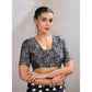 Generic Women's Satin Crepe Printed Saree With Unstitched Blouse 5.5Mtr (Black)