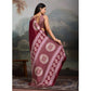 Generic Women's Satin Crepe Printed Saree With Unstitched Blouse 5.5Mtr (Maroon)