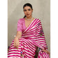 Generic Women's Satin Crepe Printed Saree With Unstitched Blouse 5.5Mtr (Pink)