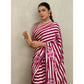 Generic Women's Satin Crepe Printed Saree With Unstitched Blouse 5.5Mtr (Maroon)
