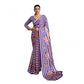 Generic Women's Satin Crepe Printed Saree With Unstitched Blouse 5.5Mtr (Purple)