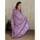 Generic Women's Satin Crepe Printed Saree With Unstitched Blouse 5.5Mtr (Purple)