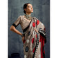 Generic Women's Satin Crepe Printed Saree With Unstitched Blouse 5.5Mtr (Grey)