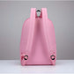 Generic Unisex PU Leather Solid Medium Zipper Backpack (Pink)