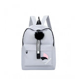 Generic Unisex PU Leather Solid Medium Zipper Backpack (Grey)