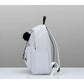 Generic Unisex PU Leather Solid Medium Zipper Backpack (Grey)