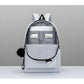 Generic Unisex PU Leather Solid Medium Zipper Backpack (Grey)