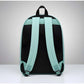 Generic Unisex PU Leather Solid Medium Zipper Backpack (Green)