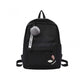 Generic Unisex PU Leather Solid Medium Zipper Backpack (Black)