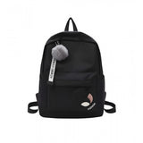 Generic Unisex PU Leather Solid Medium Zipper Backpack (Black)
