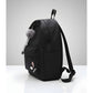 Generic Unisex PU Leather Solid Medium Zipper Backpack (Black)