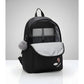 Generic Unisex PU Leather Solid Medium Zipper Backpack (Black)