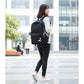 Generic Unisex PU Leather Solid Medium Zipper Backpack (Black)