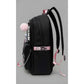 Generic Unisex PU Leather Solid Medium Zipper Backpack (Black)