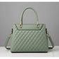 Generic Women's PU Leather Solid Shoulder Zipper Handbag (Green)