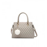 Generic Women's PU Leather Solid Shoulder Zipper Handbag (Grey)