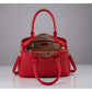 Generic Women's PU Leather Solid Shoulder Zipper Handbag (Red)