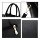 Generic Women's PU Leather Solid Shoulder Zipper Handbag (Black)