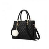 Generic Women's PU Leather Solid Shoulder Zipper Handbag (Black)