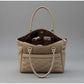 Generic Women's PU Leather Solid Shoulder Zipper Handbag (Beige)