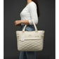 Generic Women's PU Leather Solid Shoulder Zipper Handbag (Cream)