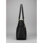 Generic Women's PU Leather Solid Shoulder Zipper Handbag (Black)