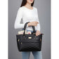 Generic Women's PU Leather Solid Shoulder Zipper Handbag (Black)