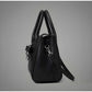 Generic Women's PU Leather Solid Shoulder Zipper Handbag (Black)