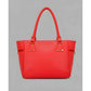 Generic Women's PU Leather Solid Shoulder Zipper Handbag (Red)