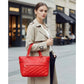 Generic Women's PU Leather Solid Shoulder Zipper Handbag (Red)