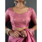 Generic Women's Satin Printed Saree With Unstitched Blouse 5.5Mtr (Pink)